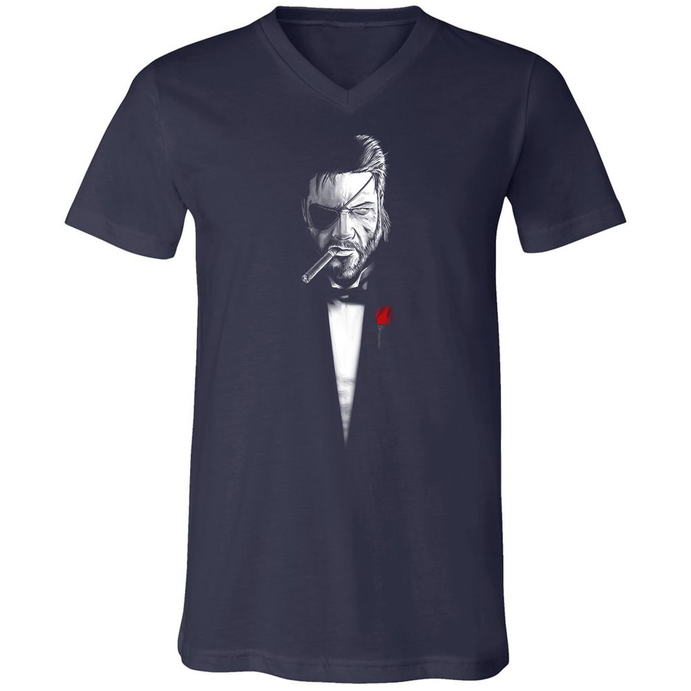 Unisex V-Neck T-Shirt - YM87UFVR - Navy - 2