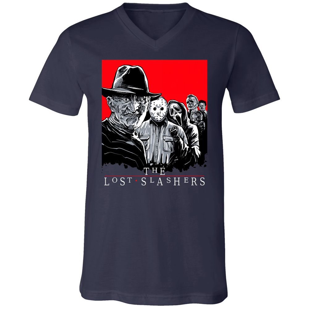 Unisex V-Neck T-Shirt - S7BNWG98 - Navy - 2