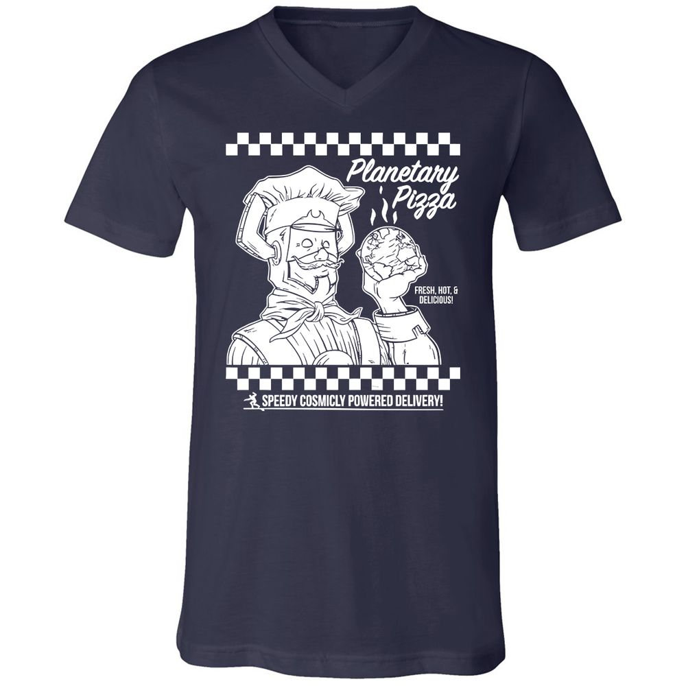 Unisex V-Neck T-Shirt - N58H1TEV - Navy - 2