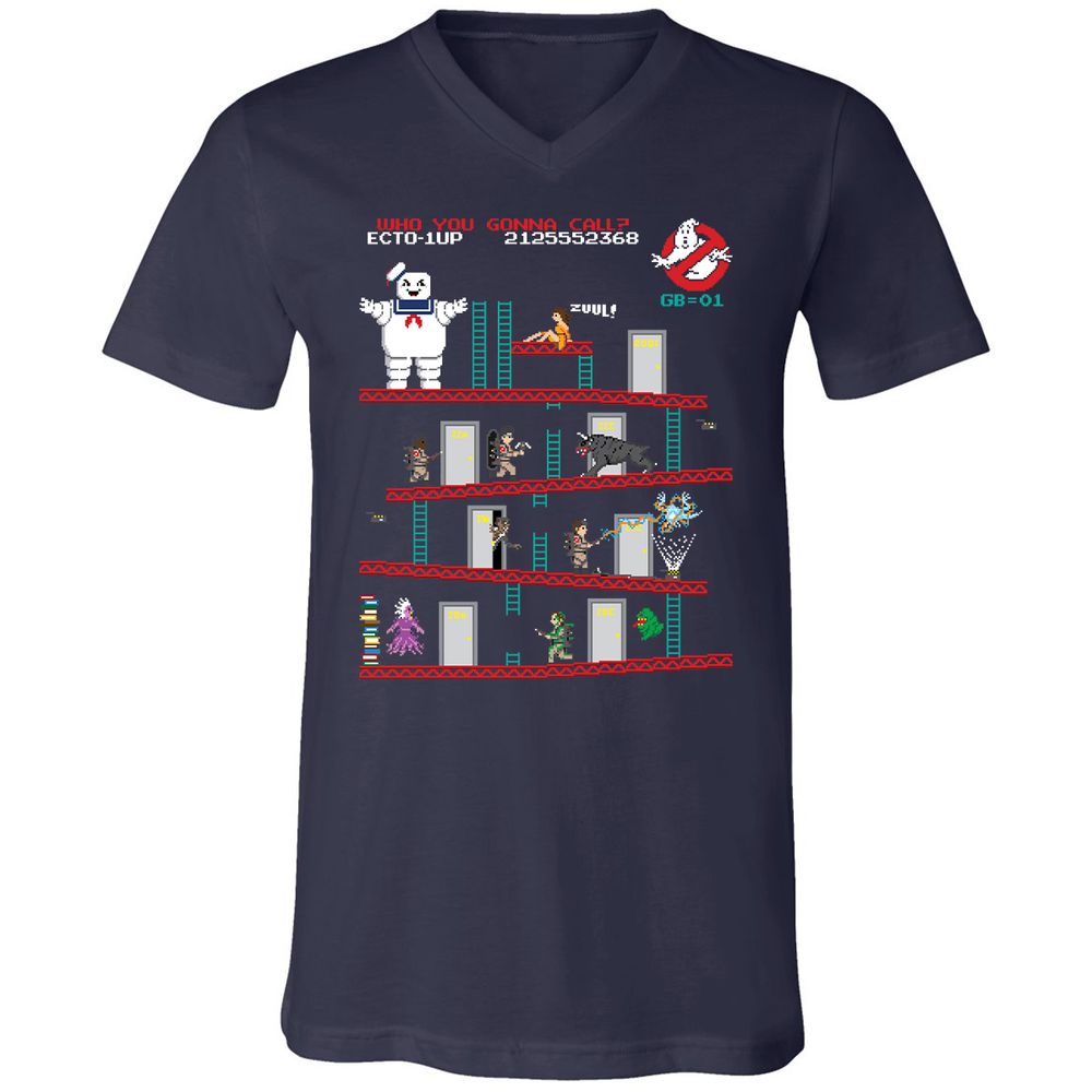 Unisex V-Neck T-Shirt - E274X3T8 - Navy - 2