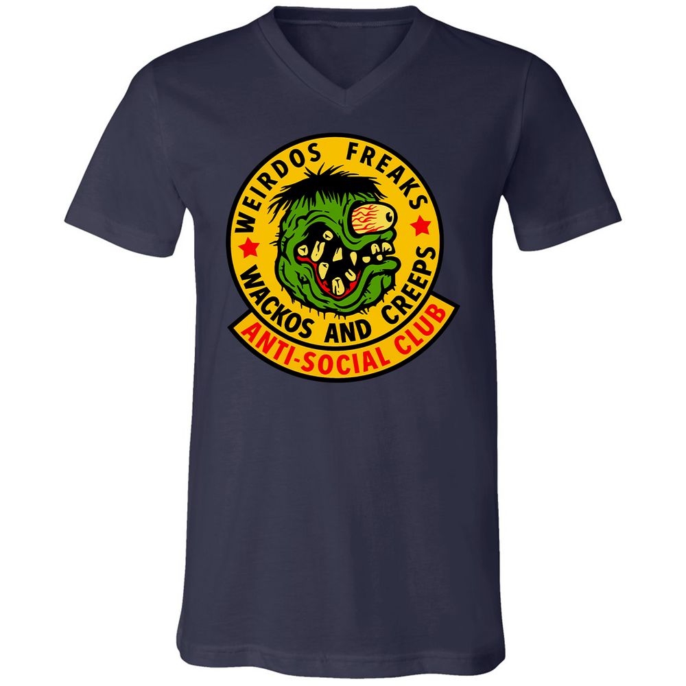 Unisex V-Neck T-Shirt - LLQJZC35 - Navy - 2
