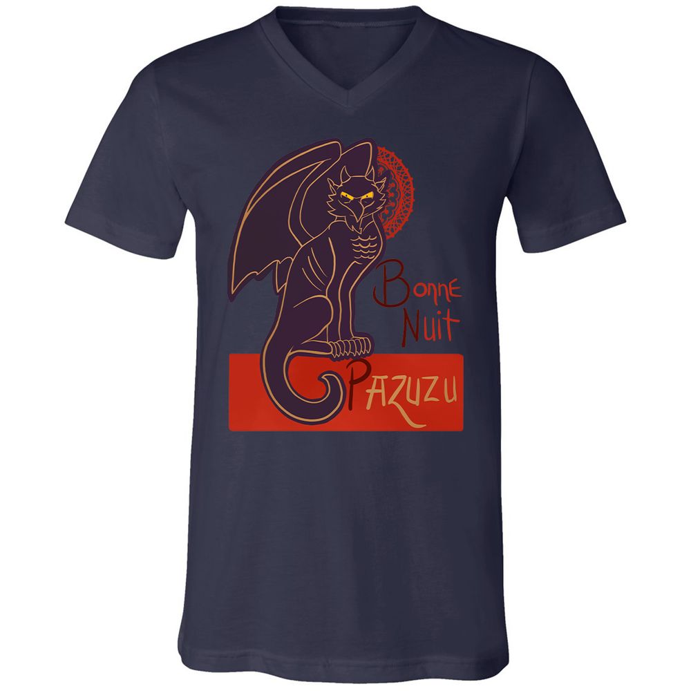 Unisex V-Neck T-Shirt - NJ9ZNWKN - Navy - 2