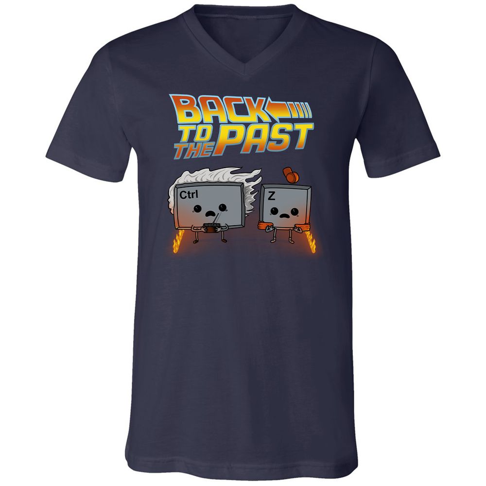 Unisex V-Neck T-Shirt - 8Y6F1LN1 - Navy - 2