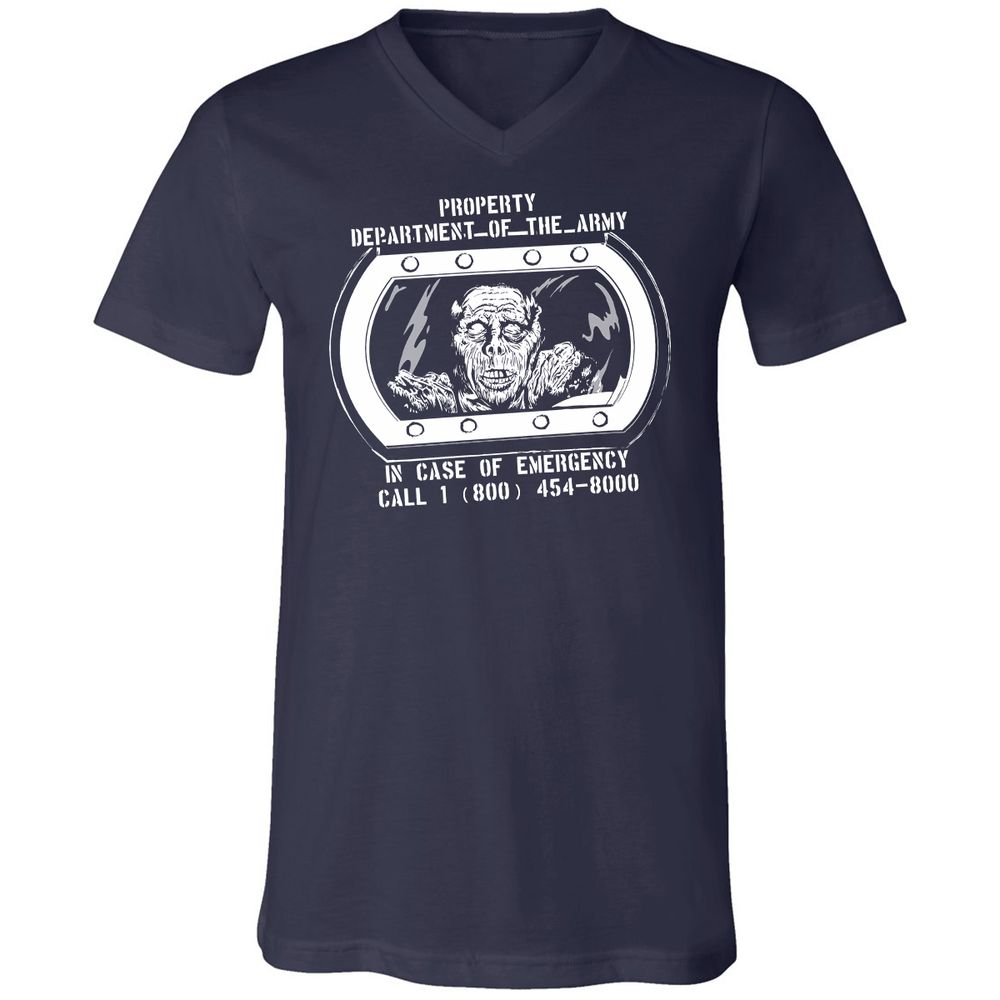 Unisex V-Neck T-Shirt - MVMGQCXR - Navy - 2