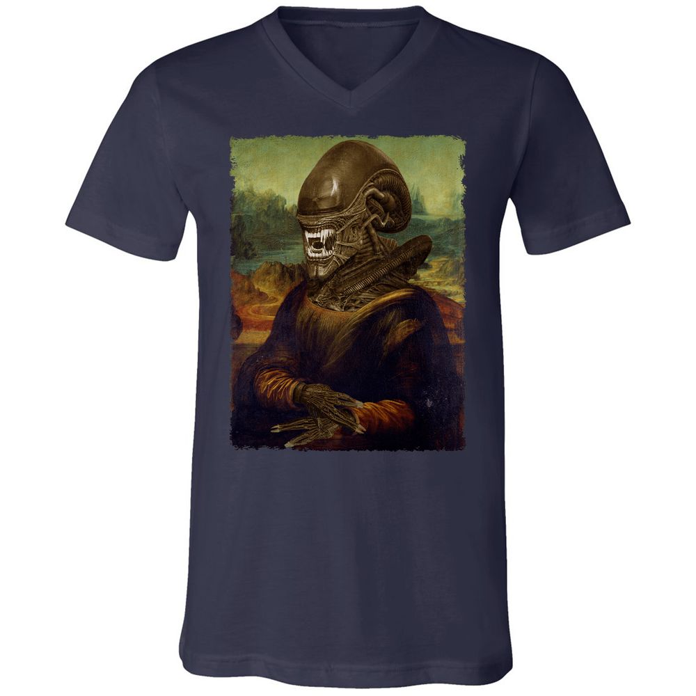 Unisex V-Neck T-Shirt - 1WGK514Y - Navy - 2