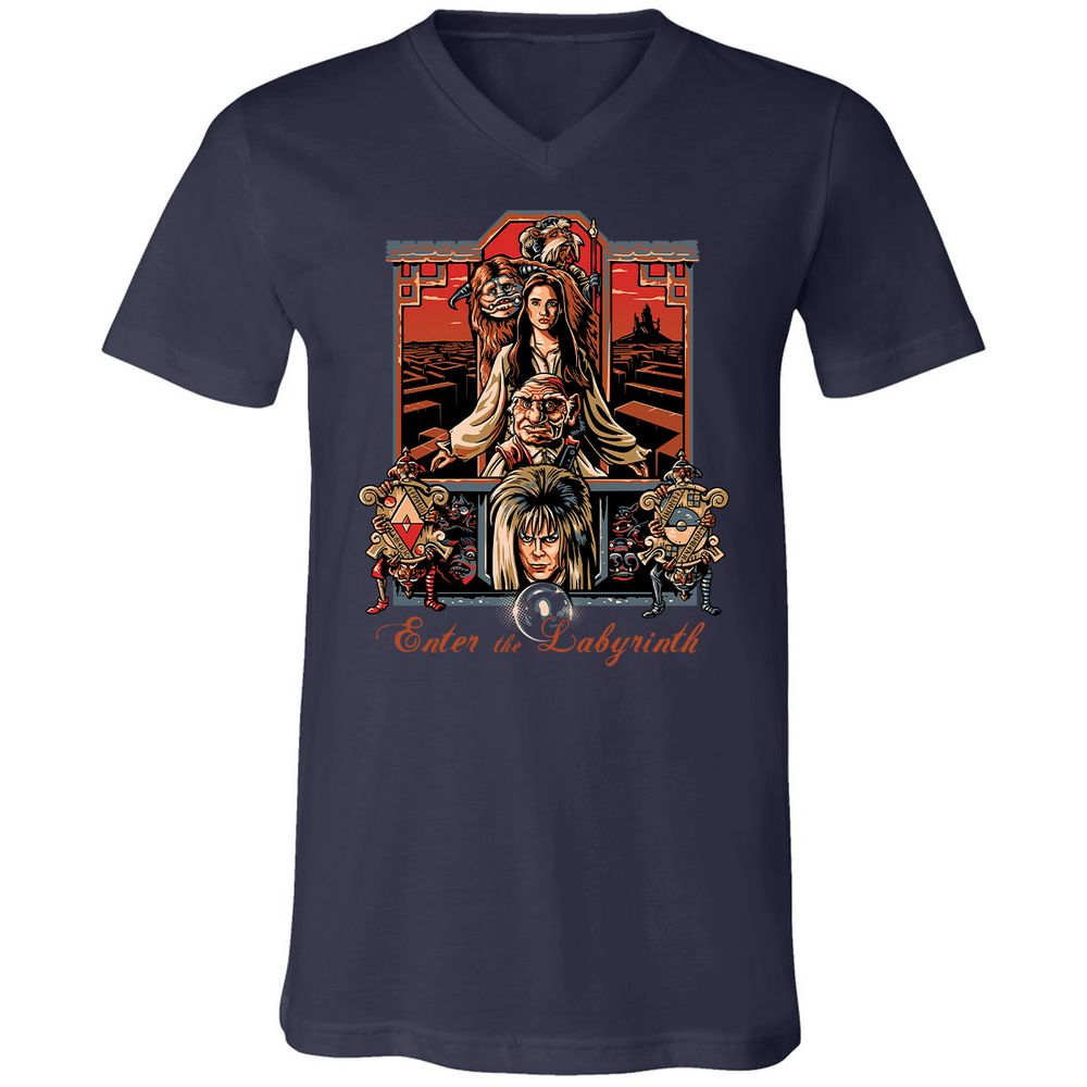 Unisex V-Neck T-Shirt - NWZ79R81 - Navy - 2