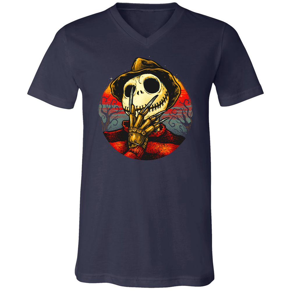 Unisex V-Neck T-Shirt - 3QHLURS4 - Navy - 2
