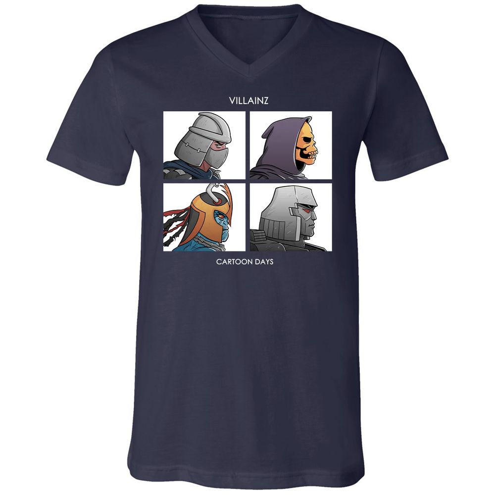 Unisex V-Neck T-Shirt - XN38YZCR - Navy - 2