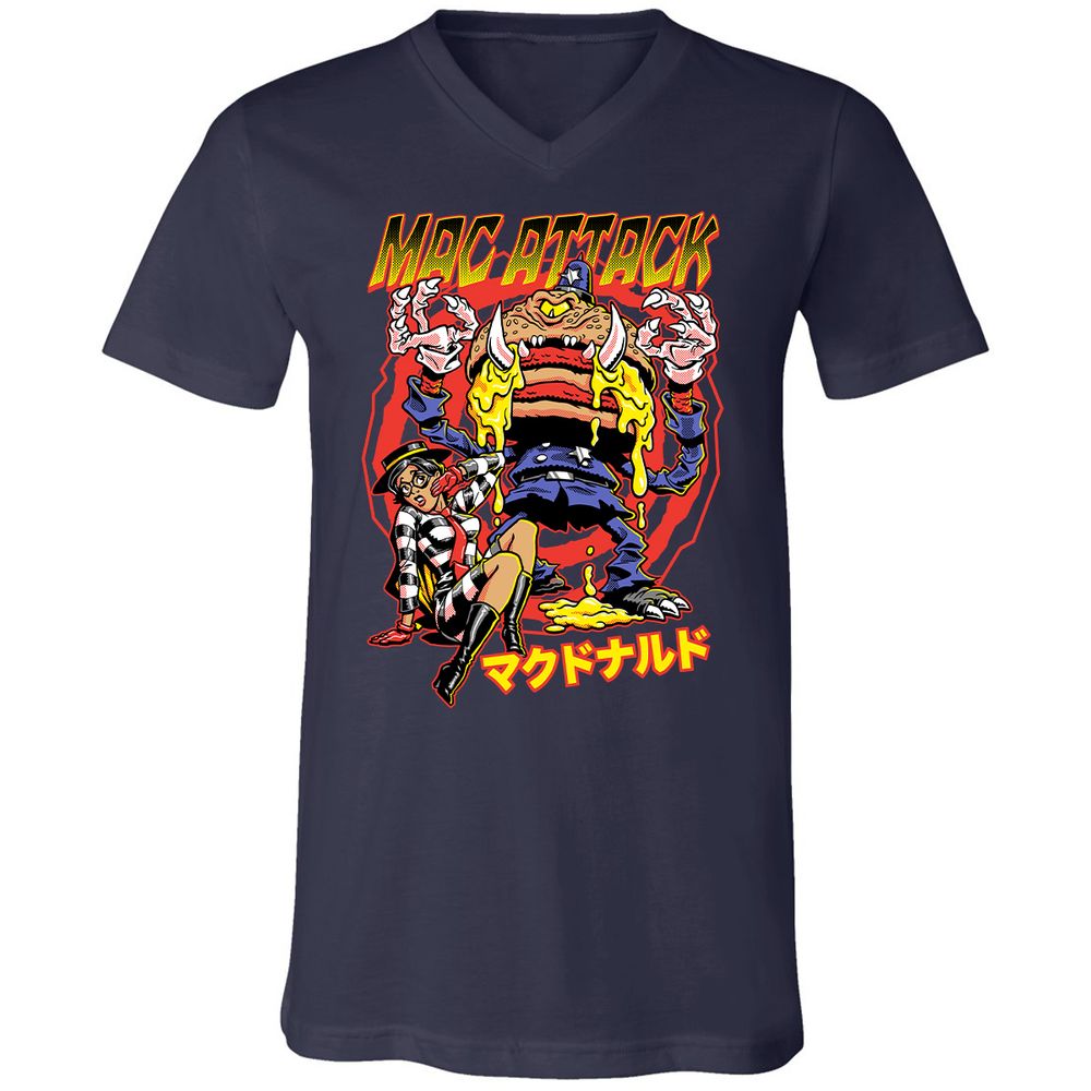 Unisex V-Neck T-Shirt - 22J7U54W - Navy - 2