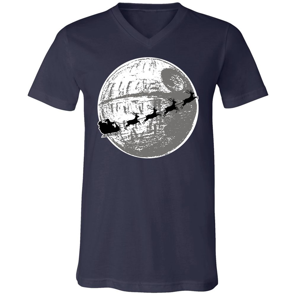 Unisex V-Neck T-Shirt - D5S73ZXZ - Navy - 2