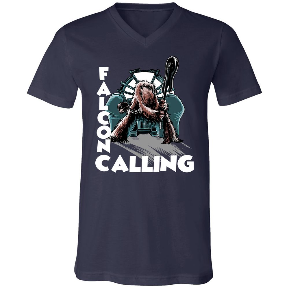 Unisex V-Neck T-Shirt - DHP3KXJJ - Navy - 2