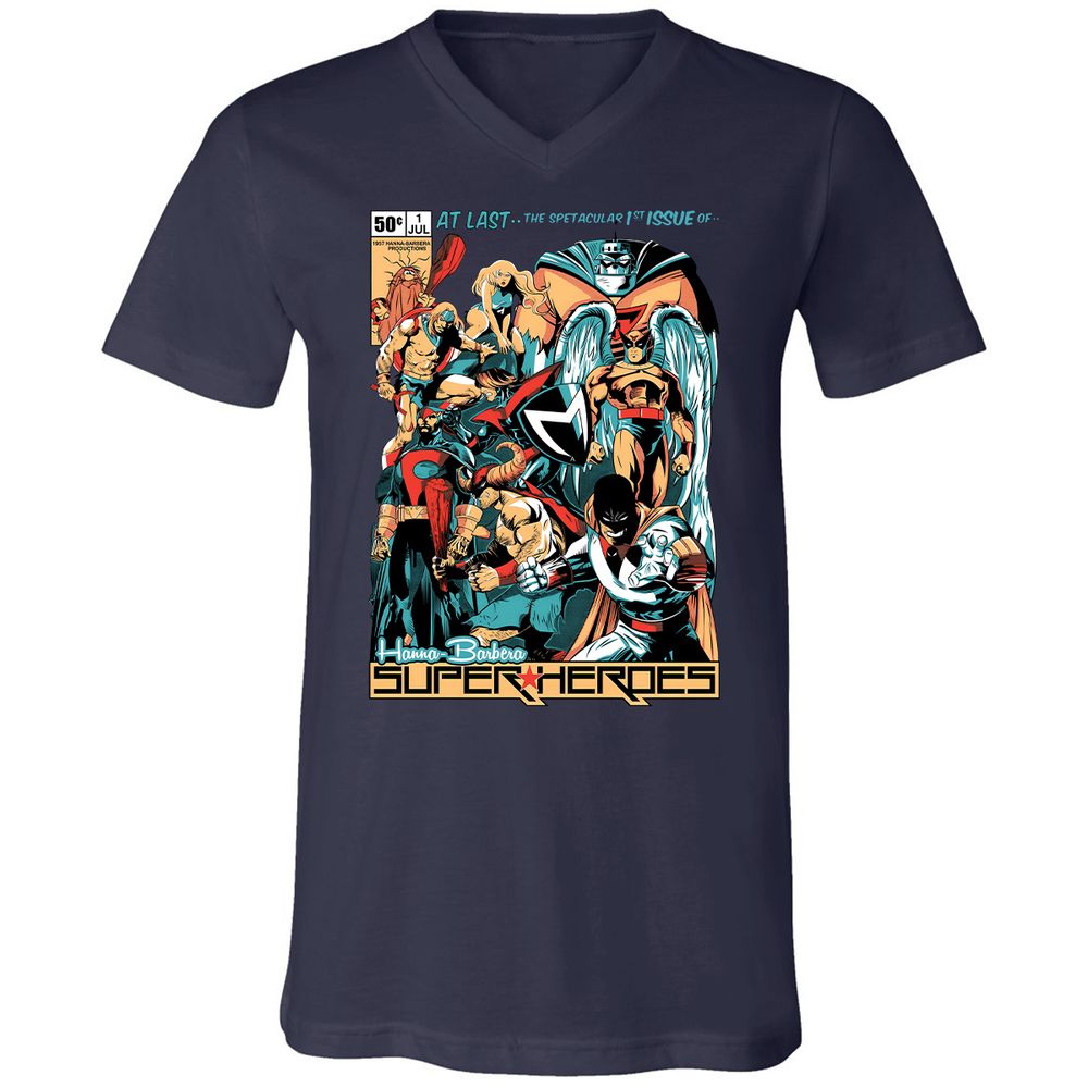 Unisex V-Neck T-Shirt - C4RNGJXQ - Navy - 2