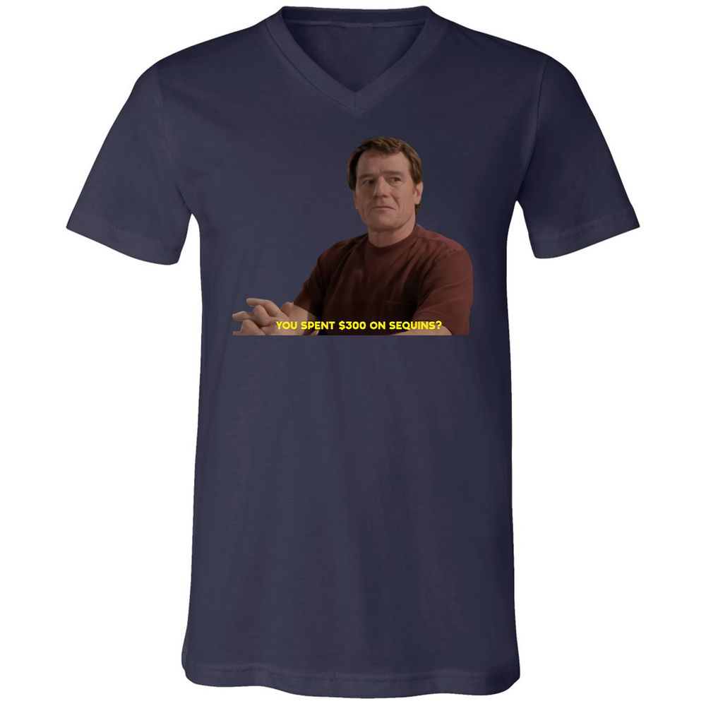 Unisex V-Neck T-Shirt - F7PXKVCJ - Navy - 2
