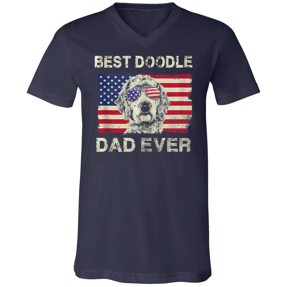 Unisex V-Neck T-Shirt - 8A1CEXNE - Navy - 2