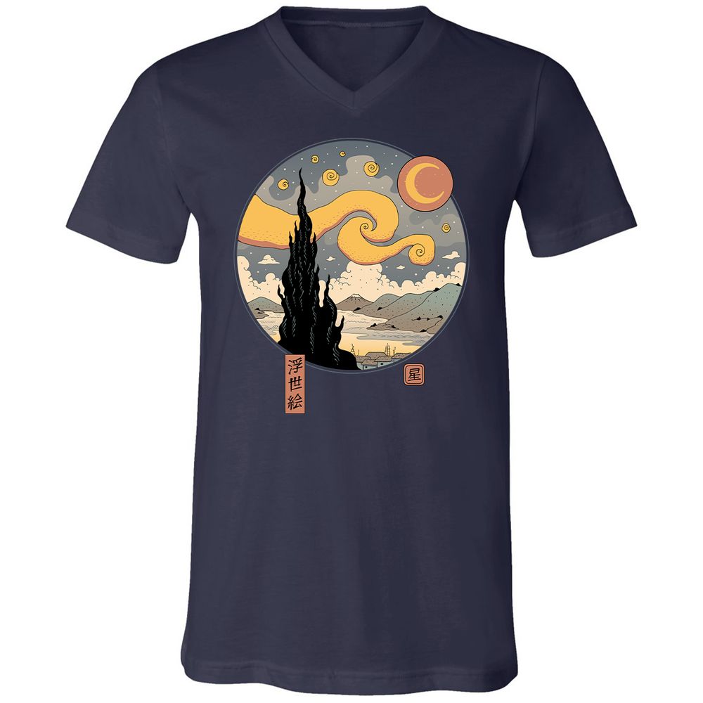 Unisex V-Neck T-Shirt - CPAVYYSM - Navy - 2