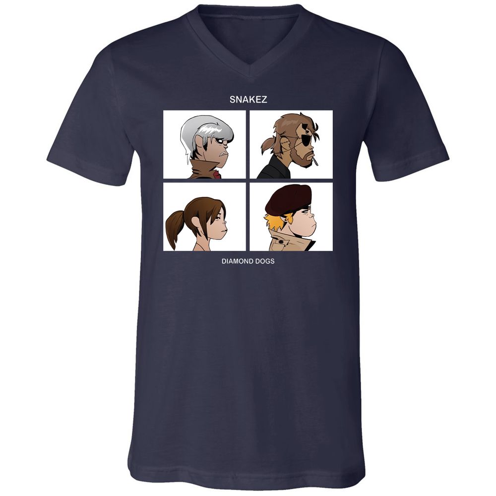 Unisex V-Neck T-Shirt - WNNAP6TC - Navy - 2