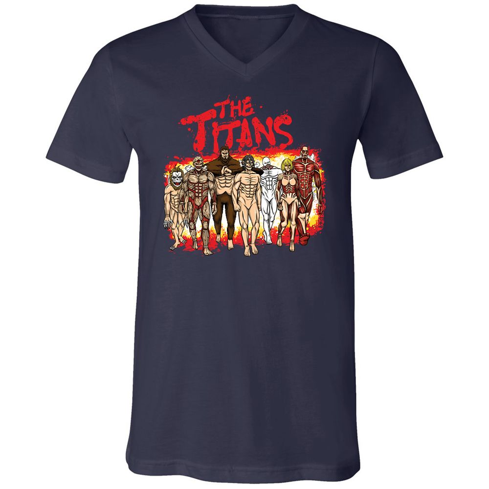 Unisex V-Neck T-Shirt - U3ZXK42X - Navy - 2
