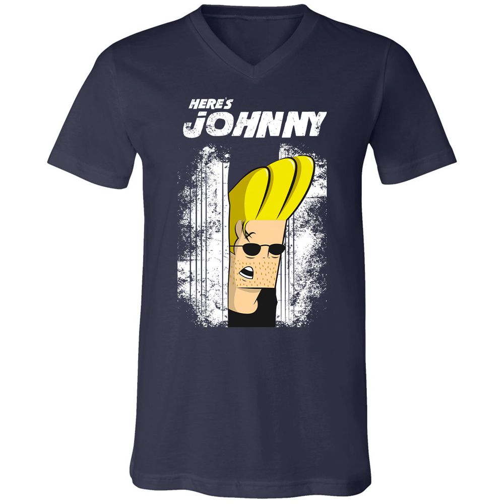 Unisex V-Neck T-Shirt - LG8QZY8F - Navy - 2