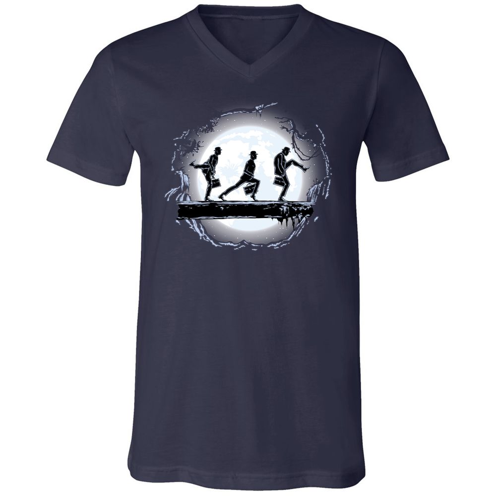 Unisex V-Neck T-Shirt - FXM7SQU2 - Navy - 2