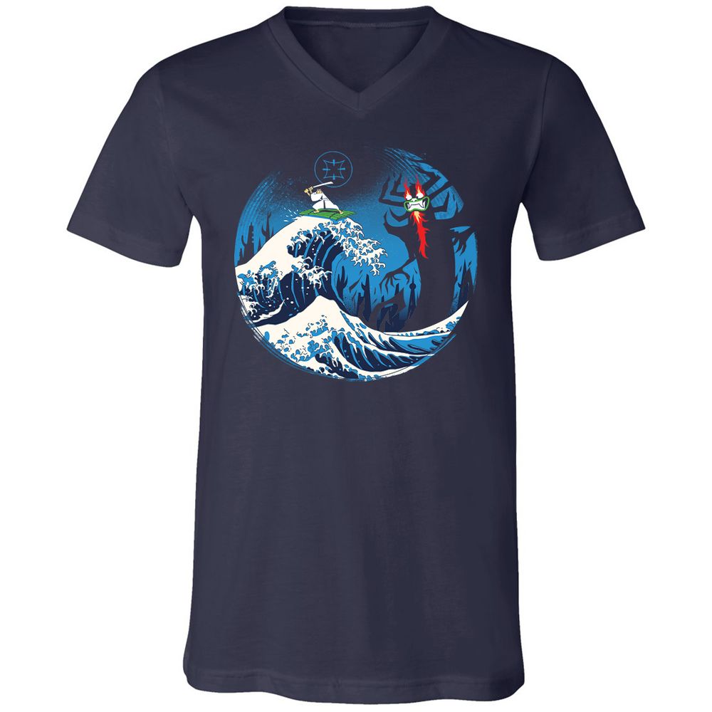 Unisex V-Neck T-Shirt - 4GNP7PWM - Navy - 2