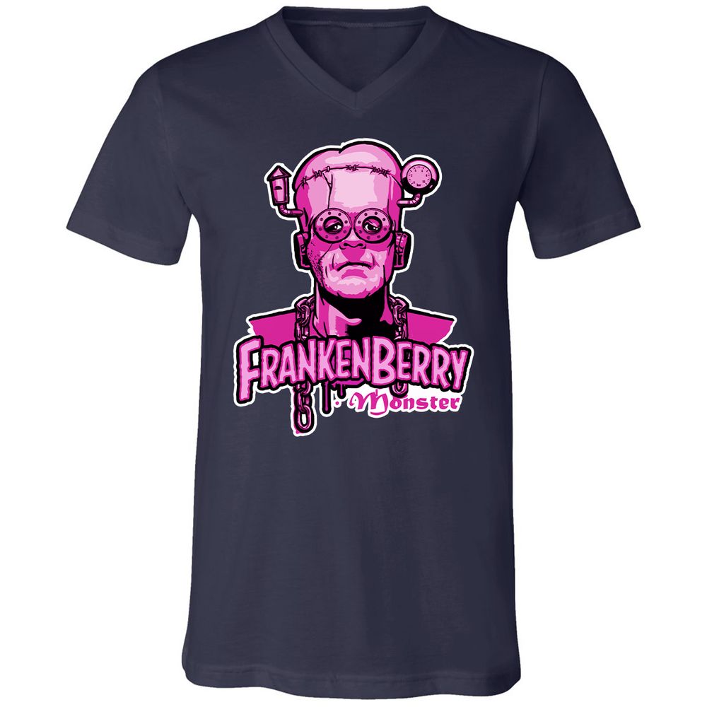 Unisex V-Neck T-Shirt - A2XKBMDN - Navy - 2