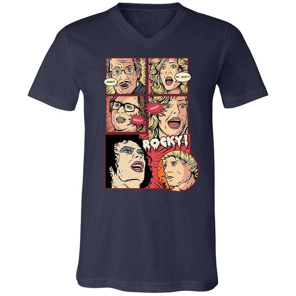 Unisex V-Neck T-Shirt - YL2EF6FS - Navy - 2
