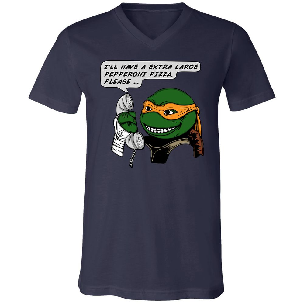 Unisex V-Neck T-Shirt - WYY5ZHMA - Navy - 2