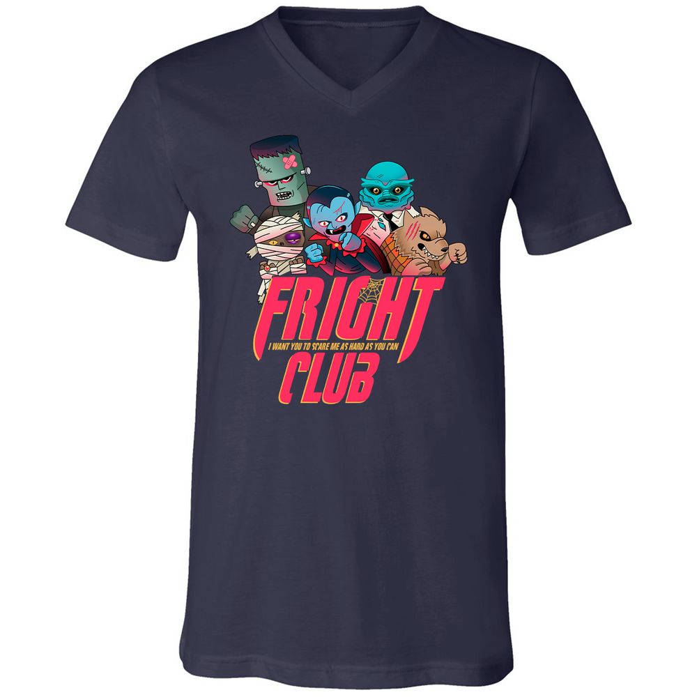 Unisex V-Neck T-Shirt - YJ2N9ZK9 - Navy - 2
