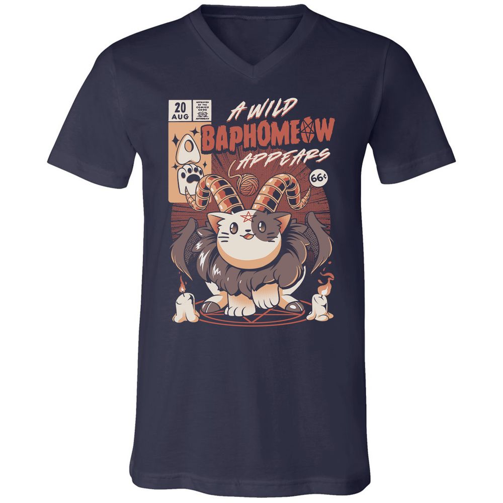 Unisex V-Neck T-Shirt - EWYJYKH8 - Navy - 2