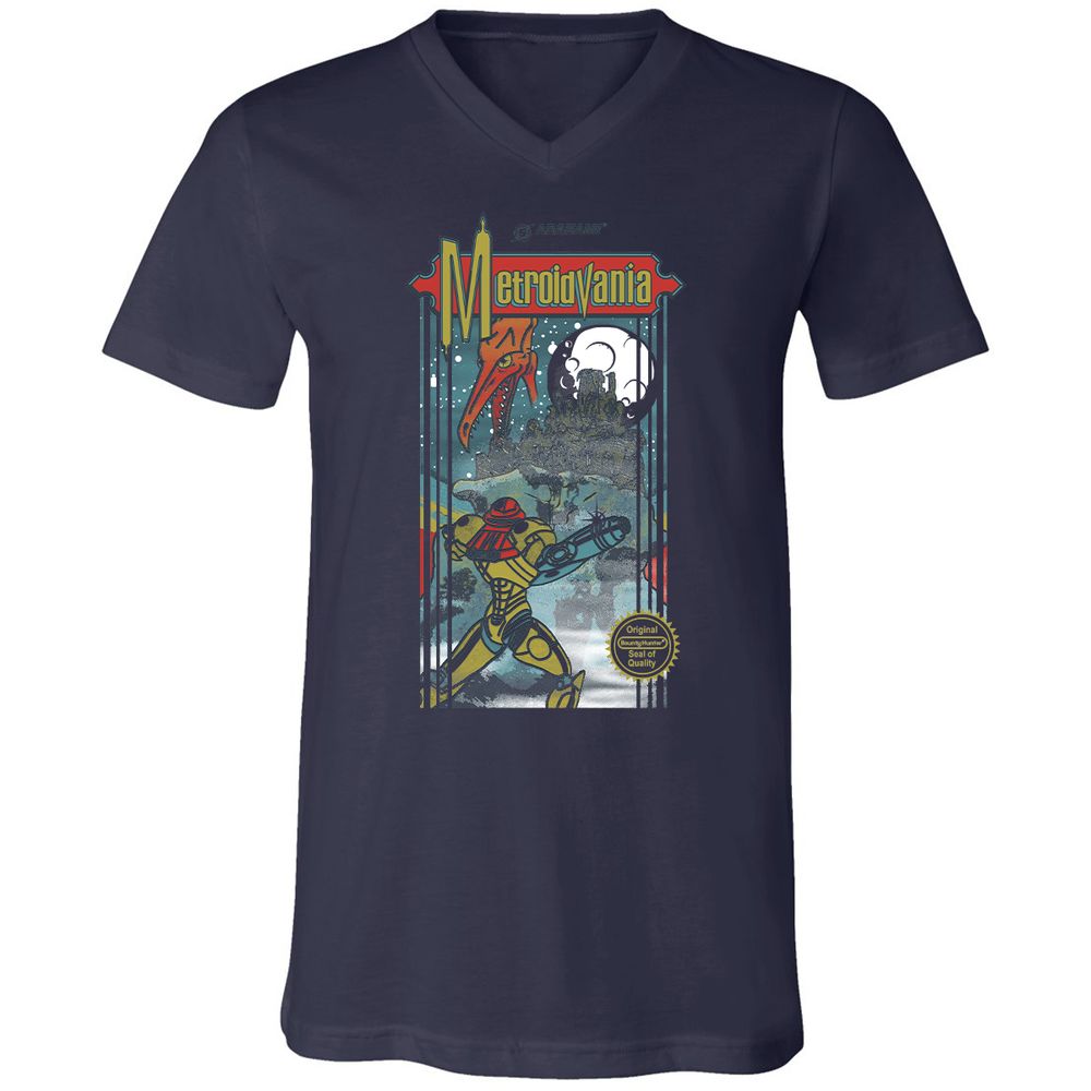 Unisex V-Neck T-Shirt - M2JGYAL6 - Navy - 2