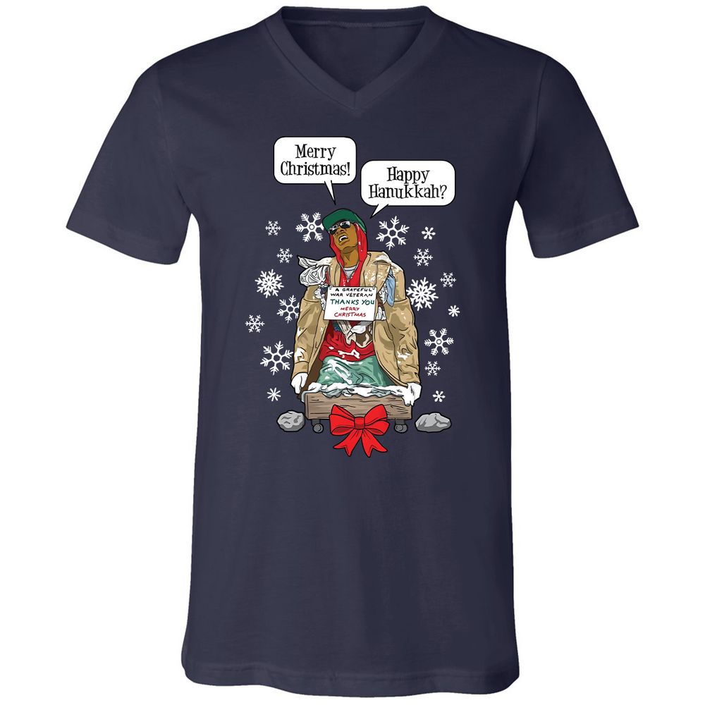 Unisex V-Neck T-Shirt - N77KNJSD - Navy - 2