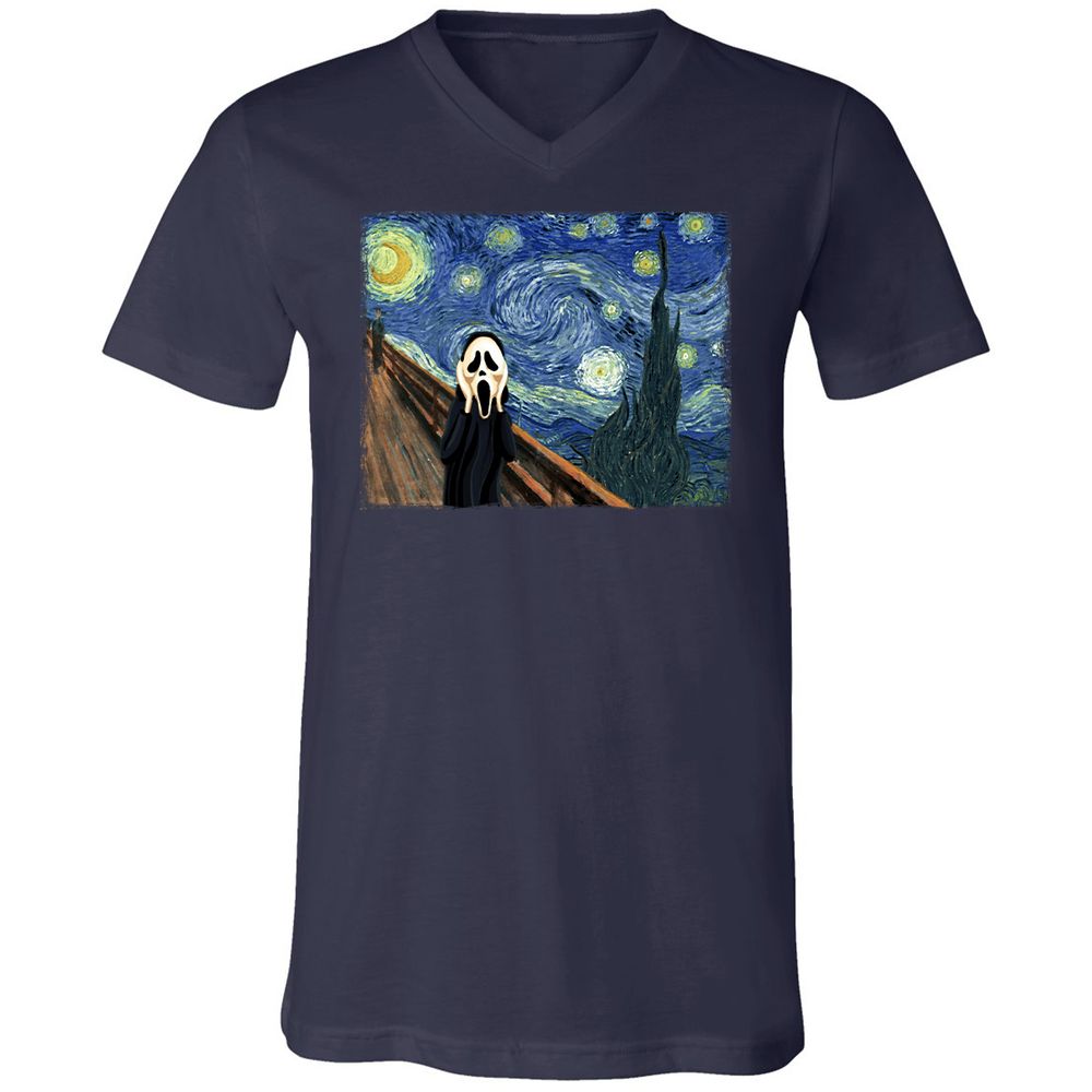 Unisex V-Neck T-Shirt - 6UFDKYBR - Navy - 2