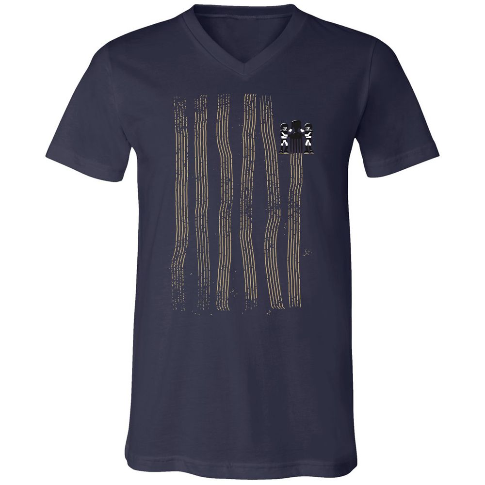 Unisex V-Neck T-Shirt - C5UD6S76 - Navy - 2