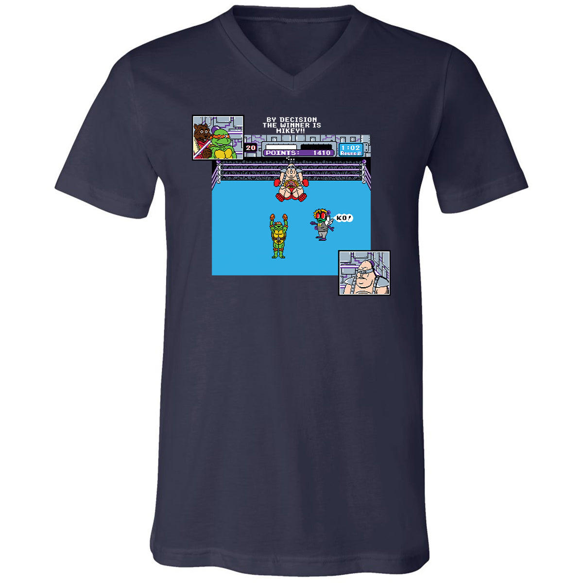 Unisex V-Neck T-Shirt - ARR6DX4W - Navy - 2