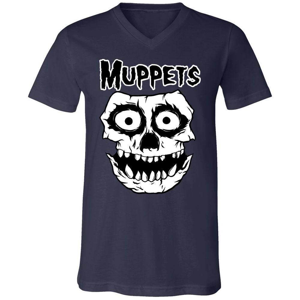 Unisex V-Neck T-Shirt - DCQUZY1C - Navy - 2