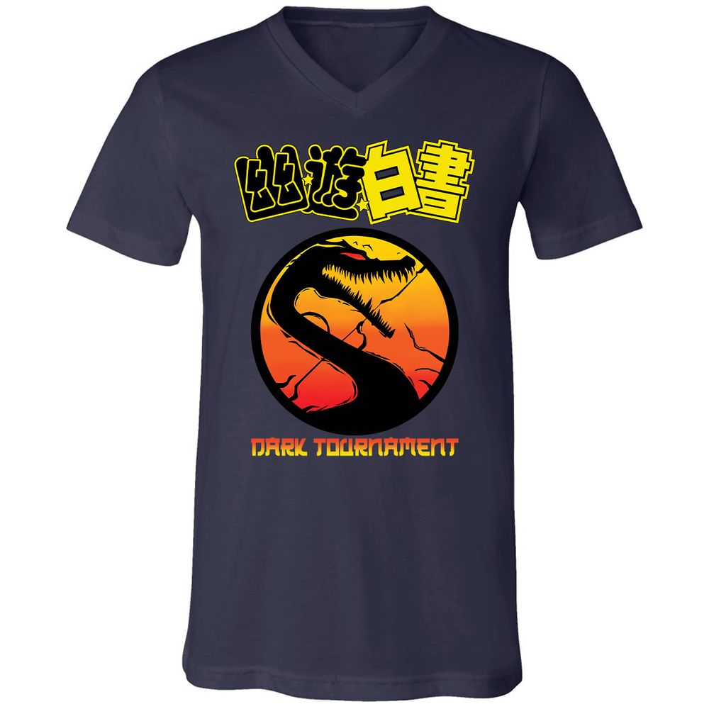 Unisex V-Neck T-Shirt - JKF6YFDC - Navy - 2