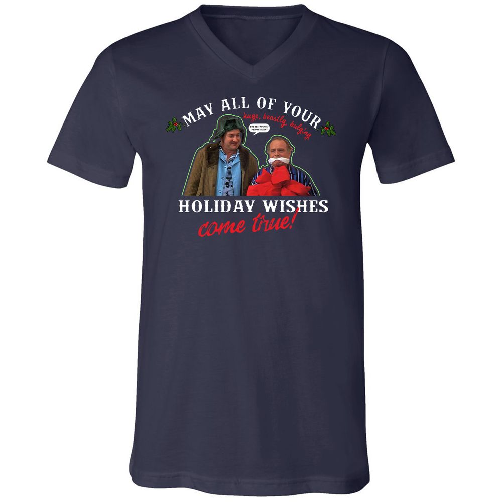 Unisex V-Neck T-Shirt - 4D2T7QPA - Navy - 2