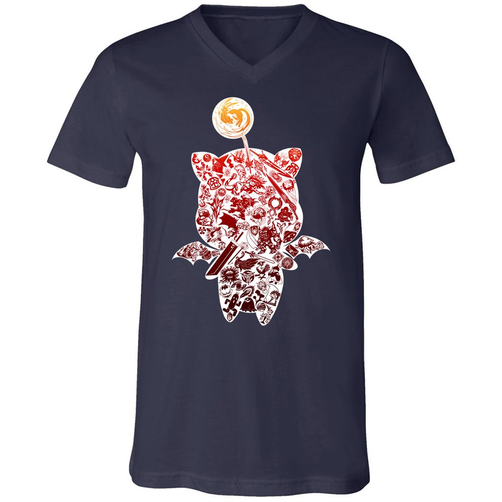Unisex V-Neck T-Shirt - R8ME22Q8 - Navy - 2