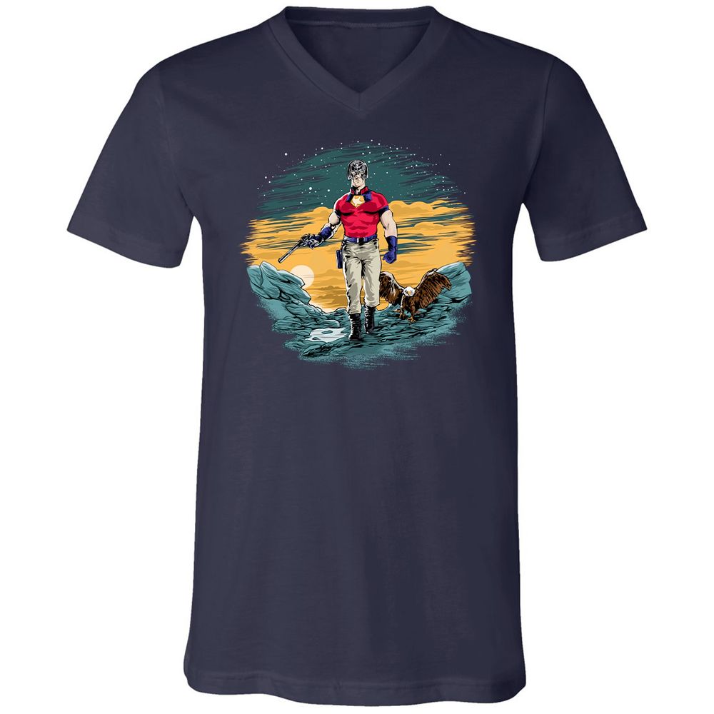 Unisex V-Neck T-Shirt - EGTFR1WN - Navy - 2