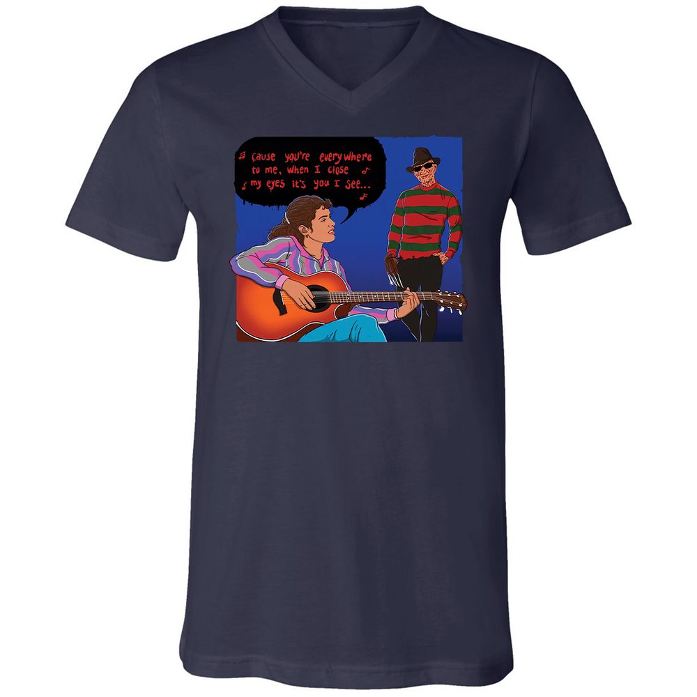Unisex V-Neck T-Shirt - 9Z9Q9LC5 - Navy - 2