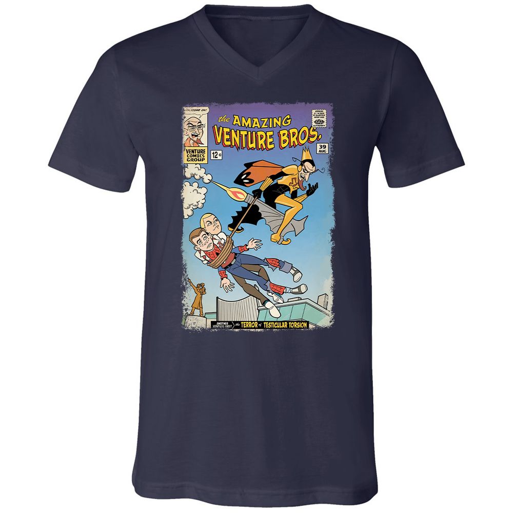 Unisex V-Neck T-Shirt - DEQQB54C - Navy - 2