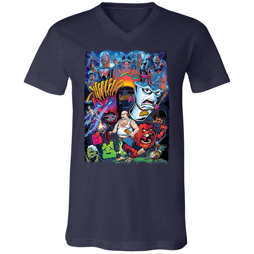 Unisex V-Neck T-Shirt - R9L8J571 - Navy - 2