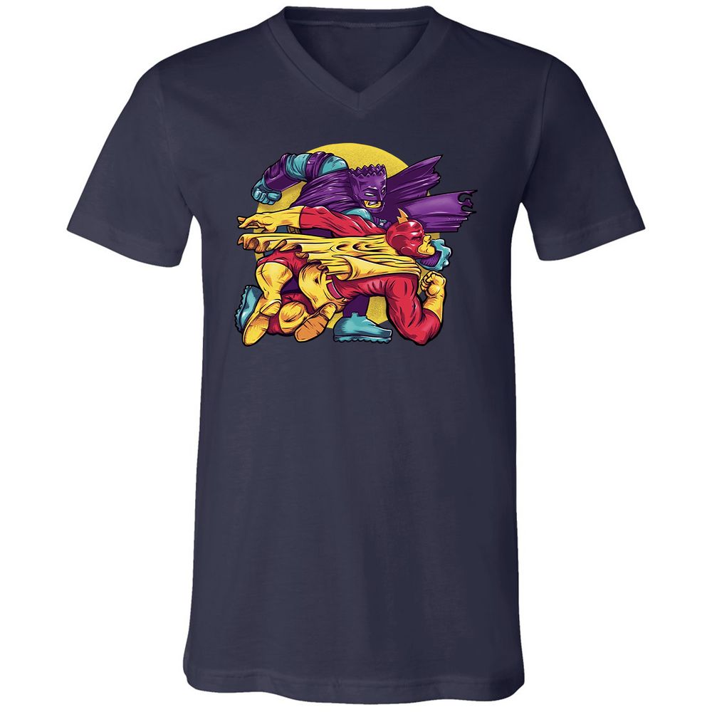 Unisex V-Neck T-Shirt - Y2S4BER6 - Navy - 2