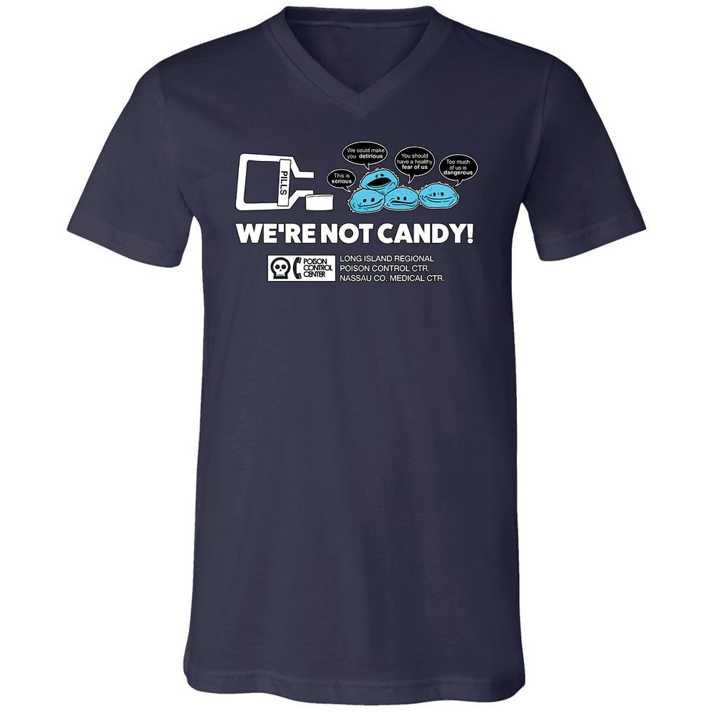 Unisex V-Neck T-Shirt - 8E3DPZKJ - Navy - 2