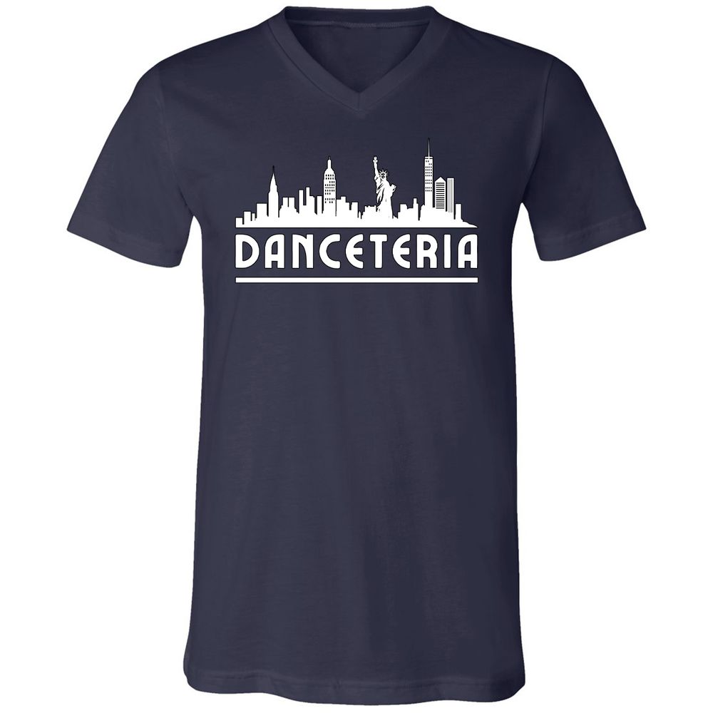 Unisex V-Neck T-Shirt - 3DXNQJ8W - Navy - 2
