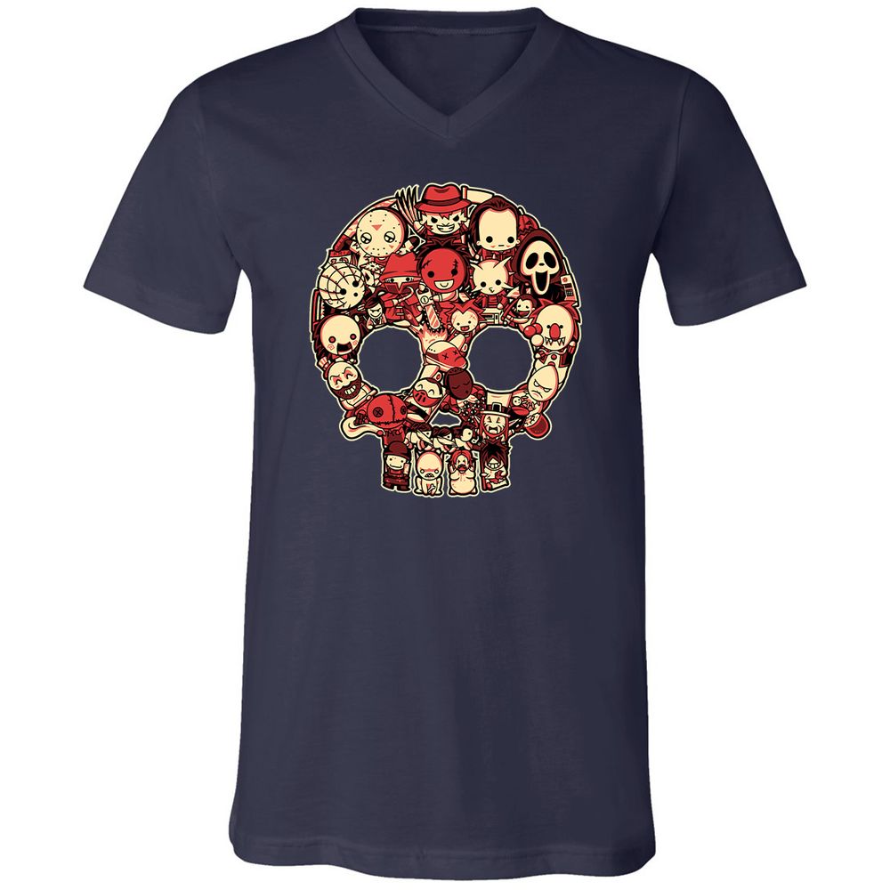 Unisex V-Neck T-Shirt - 6VQZRNGW - Navy - 2