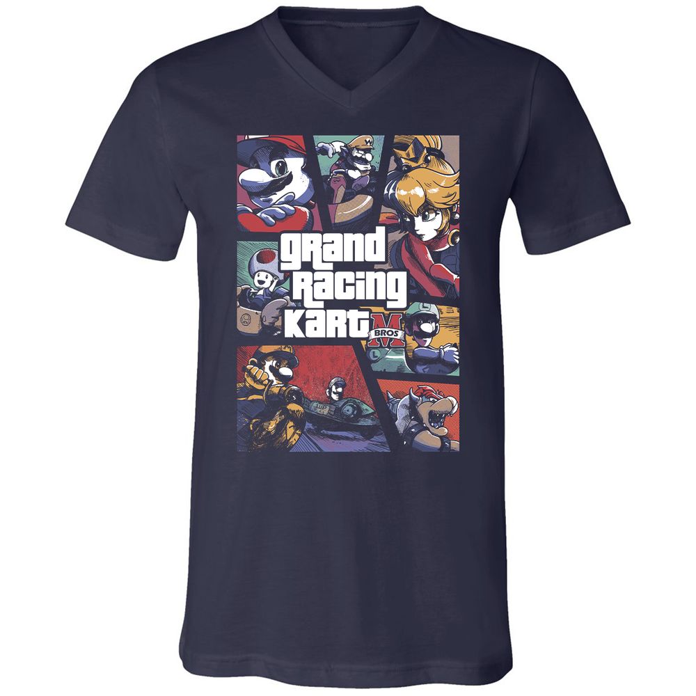Unisex V-Neck T-Shirt - LU33VTL4 - Navy - 2