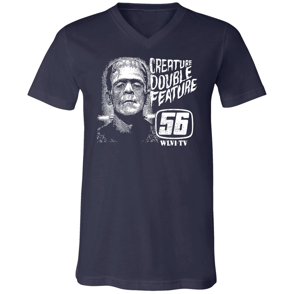 Unisex V-Neck T-Shirt - EX2DUSKU - Navy - 2