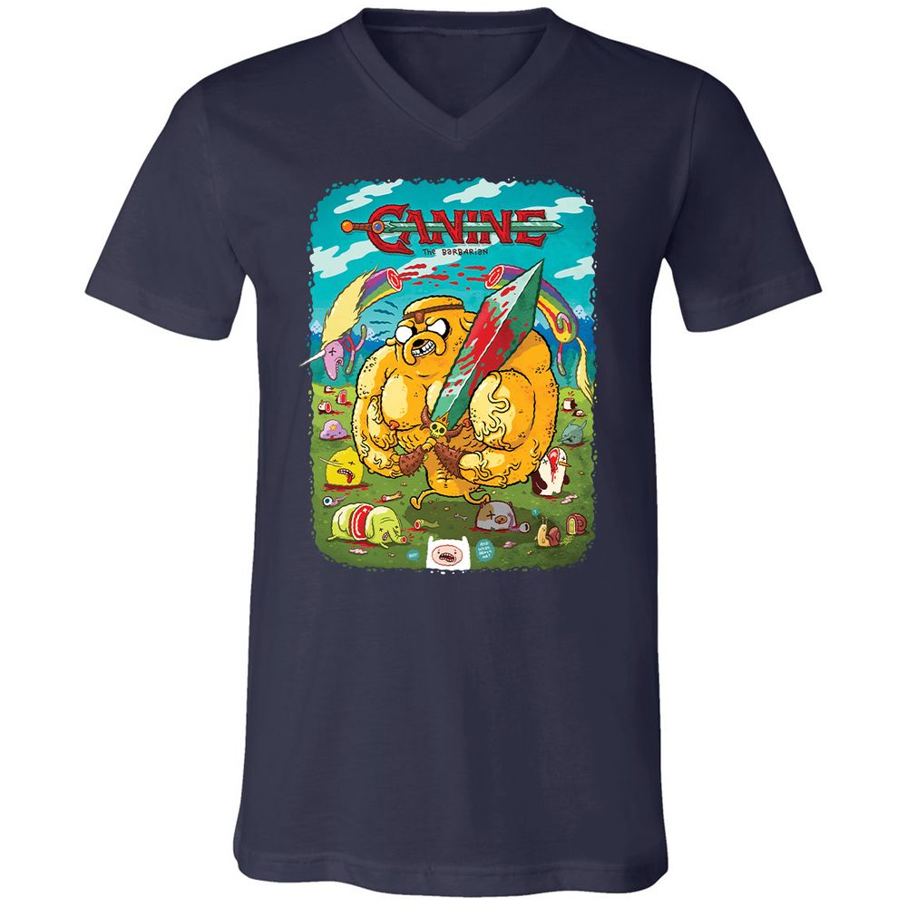 Unisex V-Neck T-Shirt - 4C6LXY9K - Navy - 2
