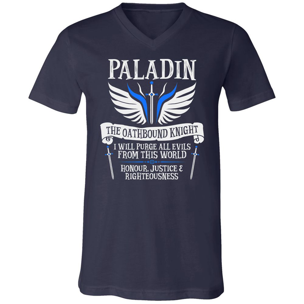 Unisex V-Neck T-Shirt - BW4RZHAN - Navy - 2